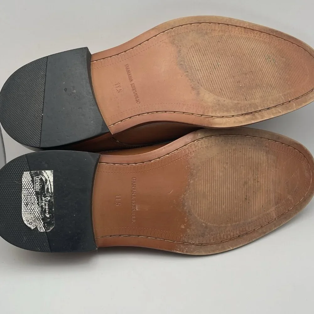 Banana Republic Brown Leather Oxfords Ortholite Dress Derby Shoes Men's 11.5M